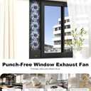 Vertical Window Fan, No Drilling Required Installation Window Exhaust Fan, Adjustable Wind Speed Window Ventilation fans, 1.97 IN Retractable, for Bedroom Bathroom Kitchen Office, 80~85cm/31.5~33.5in