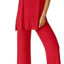PRETTYGARDEN Women's 2 Piece Lounge Set 2025 Summer Casual Loose Tank Top Wide Leg Pants Matching Travel Outfits Tracksuit (XX-Large, Red)