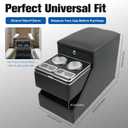 Center Console Organizer for Minivans, SUVs & Middle Van Seats - Floor-Mounted Lockable Storage Box with Dual Cup Holders, Ideal for Vehicle Interior