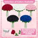 100 Pcs Pink Roses Artificial Flowers, Real Touch Velvet Roses Bouquet Fake Flowers Bulk, Artificial Roses with Long Stems for Birthday Gift Women Mom DIY Bridal Wedding Centerpiece Decorations