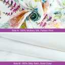 MANSPHIL Pink Blue Floral Silk Pillowcase King, Reversible Satin Pillow Cases for Hair and Skin Envelope Closure, 22 Momme 6A Grade 100% Silk, 20"x36"