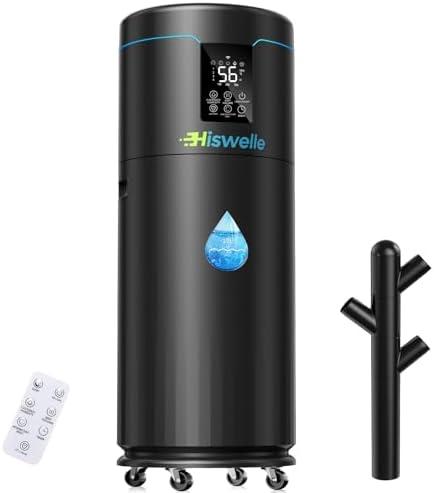 Hiswelle Large Humidifiers for Bedroom, 4.5 Gal Cool Mist Humidifier for Large Room Whole House with Remote Control, 800mL/h Output, 48H Runtime, Auto Humidistat, Wheels, Timer, Essential Oil Tray
