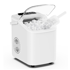 Sweetcrispy 22-lb Ice Per day Bullet Ice Maker with Self-Cleaning and 0.9 lbs Ice Storage White