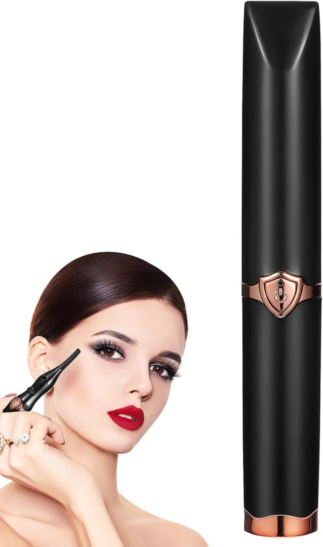 Mipcase Heated Eyelash Curler for Women: USB Rechargeable Electric Lash Curler with 3 Temperature Modes for Makeup, Portable & Fast Heating, 5.50X0.86X0.86in (Black)