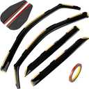 PSLER Side Window Vent Visor Window Deflectors for Chevy Silverado/GMC Sierra Crew Cab 1500 2019 2020 2021 2022 2023 2024 2025 Rain Guard Car Tape-on Window Visor Accessories,4PCS