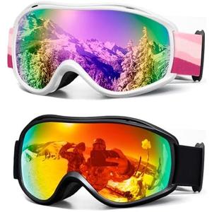 FMY Ski Snowboard OTG Goggles,Anti Fog UV400 Protection Skiing Snowmobile Goggles for Men Women Youth