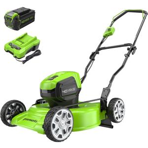 Greenworks 40V 19" Brushless (Push) Cordless Lawn Mower, 4.0Ah Battery and Charger