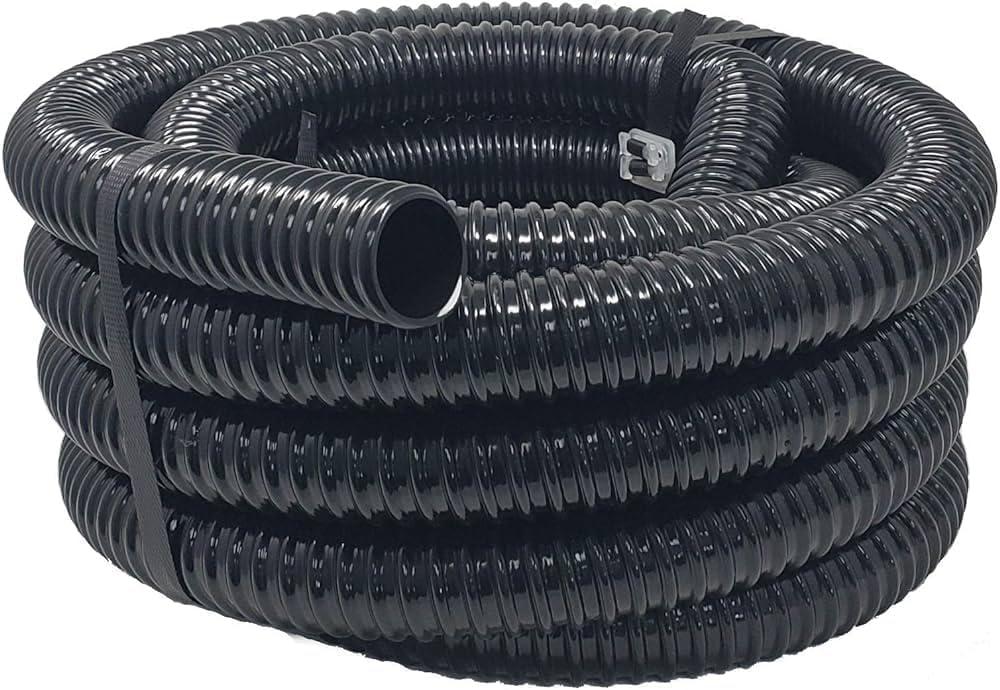 Sealproof Kinkproof 1-1/4 Dia Pond Tubing, Waterfall Pump & Aquarium Hose, 1-1/4-Inch ID, 20 FT, Black, Corrugated, Made in USA (1.25 Inch)