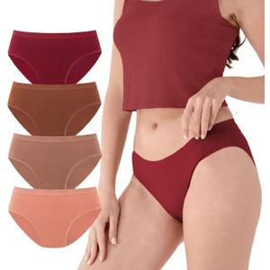 DAVID ARCHY Womens Underwear, Bamboo Rayon Underwear Panties Moisture Wicking Panties, Soft Breathable, 4 Pack (Brown, M)