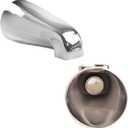 SENTO Silver Universal Heavy Durable Metal Bathroom Tub Spout Without Diverter, Heavy Duty Metal Bathtub Faucet Without Shower Diverter - 4 Inches 1/2" IPS Inside Thread, Polished Chrome
