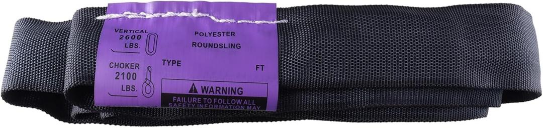 Black Spanset 2ft Lifting Strap Round Sling Polyester 2,600 lb. Vertical Capacity Aerial Hoop Lyra Circus Strage Light Video Use (Puple -Vertical Capacity 2,600 lbs, 2FT)