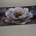 White Flower Pictures for Living Room Wall Decor - Modern Prints Wall Art for Bedroom - Wooden Framed Wall Art for Office Size 20" x 40"