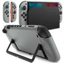 JETech Slim Dockable Case for Nintendo Switch 2 (2025) 7.9 Inch, Soft TPU Grip Cover for Joy-Con Detachable, Matte Carrying Protective PC Back Shell, Anti-Scratch (Grey)