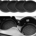 SINGARO Car Cup Holder Coaster, Silicone Cup Holder Insert, Universal Non-Slip Cup Holders, Car Accessories Interior for Women and Man Interior Sets 4 Pack Black