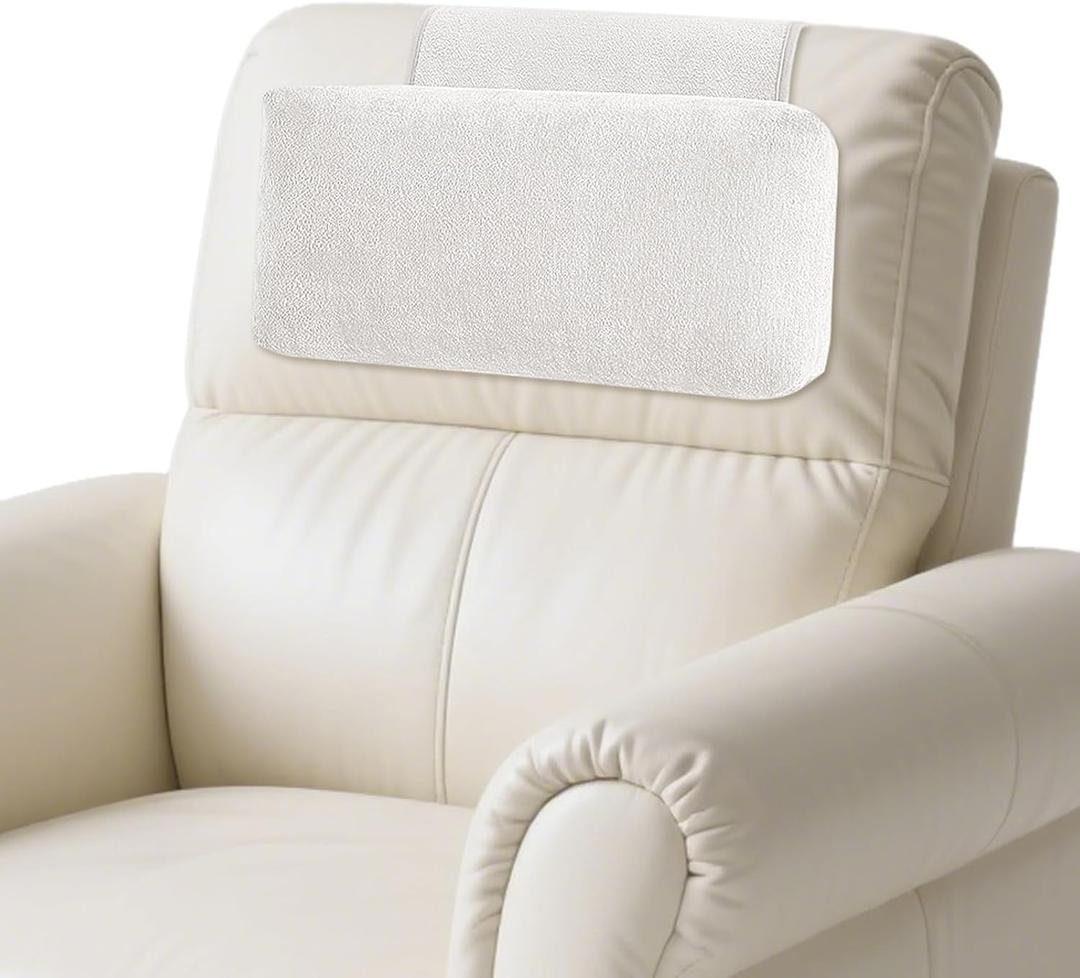 Chenille Neck Pillow for Sofa - Adjustable Headrest, Non-Slip Neck Support Cushion for Pain Relief, Comfortable Chair Pillow, Beige