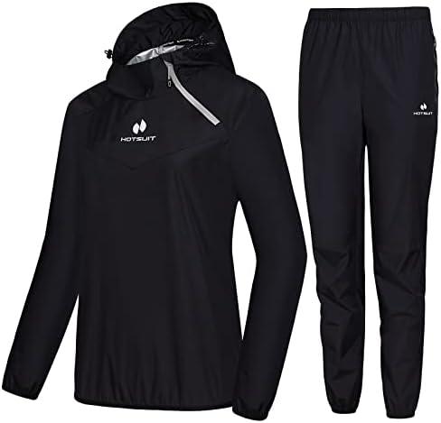 HOTSUIT Sauna Suit Women Weight Loss Boxing Gym Sweat Suits Workout Jacket, Size L