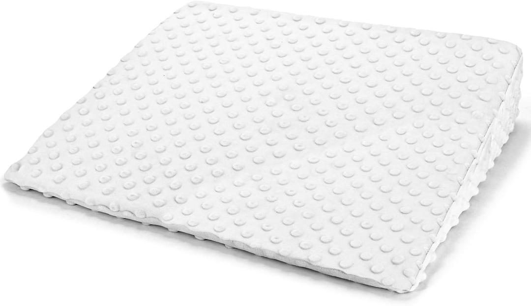 Wedge Pillow for Kids,Memory Foam for Back,Legs & Knees, Relaxation and Comfort, Soft and Breathable, Dot Texture Pillow for Reading Watching TV Gaming Sleeping, Fit for Sofa Floor Room (White)