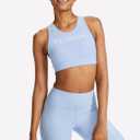 Peloton Womens High Neck Racerback Bra (Large-X-Large, Washed Blue)