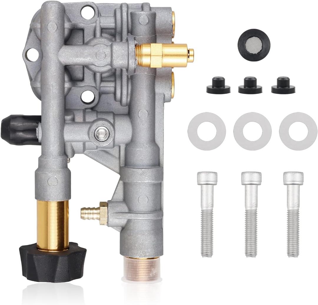 7108366 Pressure Washer Pump Manifold Compatible with Technologies axial cam Pressure Washer Pump 510020 520006