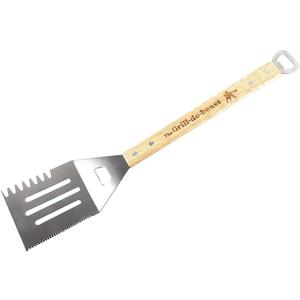 Grill-de-Beast 6-in-1 Stainless Steel Spatula with Engraved Wood Handle  Ultimate Grilling Tool for Burgers, Steaks, Veggies & More!
