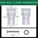 KINNAN 1-5/8 X 1-5/8 End Rail T Clamp,Chain Link Fence Parts,Galvanized Steel T Clamp for 1-5/8" OD Pipe, Heavy Duty, Bolts & Nuts include 4 Pcs