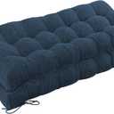 Bench Cushion for Indoor Furniture 48x19 inch Rectangle Bench Seat Cushion for Bay Window Entryway Bench Thick Textured Chair Cushion with Non-Slip Backing 2 Pack, Navy