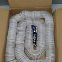 Hon&Guan 2 1/2" x 20' Dust Collection Hose, 2.5 Inch Flexible Clear PVC Dust Collector Hose with Carbon Steel Wire Woodworking Dust Collecting System, Includes 4 Hose Clamps