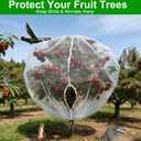 Fruit Tree Netting with Drawstring Zipper, 2 Pack Garden Netting for Garden Protection, Insect Bird Netting for Fruit Trees, Fine Mesh Plant Protection Net for Blueberry Bushes (8.2ft x 6.6ft)