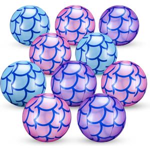 Lenwen 60 Pack Mini Mermaid Beach Balls Inflatable Mermaid Party Favors 6 Inch Mermaid Pool Toys Bulk Mermaid Float Mini Pool Balls for Mermaid Sea Theme Birthday Party Decorations Water Game Activity