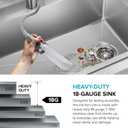 KRAUS Fairlane 33-inch Drop In/Top Mount Single Bowl 18-Gauge Stainless Steel Kitchen Sink, KHT640-33