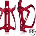 CNC Bike Water Bottle Holder, 2-Pack Bicycle Water Bottle Cage for Road Bike/Mountain Bike，red