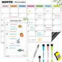 3 x Magnetic Dry Erase Calendar for Refrigerator,2 Pack Monthly & Daily Planner Magnet Whiteboard for Fridge with 4 Markers and Large Eraser, Fridge Calendar Dry Erase, 14.5x11