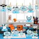 8 Pieces Halloween Honeycomb Centerpieces Blue, A Baby is Brewing Baby Shower Decorations Halloween Baby Shower Party Table Decoration for A Little Boo is Almost Due Baby Shower Boy