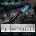DURATECH Extended Cordless Ratchet Wrench, 3/8" 12V 44 Ft-Lbs Long Neck Electric Ratchet Wrench with 2-Pack 2.0Ah Li-Ion Battery, 1 Hour Fast Charger, 10 Sockets Accessories & Variable Speed Trigger