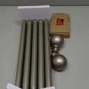 KAMANINA Long Curtain Rods for Windows 72 to 144 Inches, Silver Curtain Rod 32 to 144 Inches (2.6-12ft), 7/8 Inch Decorative Drapery Rods with Round Finials