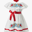 fioukiay Embroidered Mexican Dress for Girls, size 120