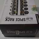 Kamenstein 20 Jar Revolving Countertop Spice Rack with Spices Included, FREE Spice Refills for 5 Years, Polished Stainless Steel with Black Caps, 30020