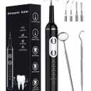 Plaque Remover for Teeth, Dental Cleaning Kit Tartar Remover for Teeth with LED Light & 5 Modes, Rechargeable Dental Cleaner, 4 Replaceable Heads