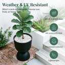 KOL Planters Flower Pots, Large Plastic Urn Planters for Indoor Outdoor Plants, Black Pedestal Planter Pots, 23 Inch Tall Decorative Planters with Drainage Holes & Plugs for Patio Garden, 1 Pack, Single: 23"