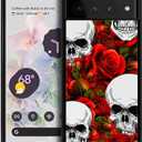CARLOCA Compatible with Google Pixel 7 Pro Case,Rose Skull Head Google Pixel 7 Pro Cases Graphic Design Shockproof Anti-Scratch Drop Protection Case