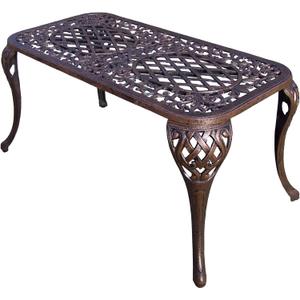 Oakland Living Mississippi Cast Aluminum Cocktail Table, 35-Inch by 18-Inch, Antique Bronze