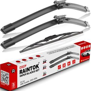 Windshield Wiper Blades Replacement for GMC Acadia 2013 2014 2015 2016 Original Factory Quality Front Rear Wipers Blade Set for My Car - 24" 21" 11" (Pack of 3)