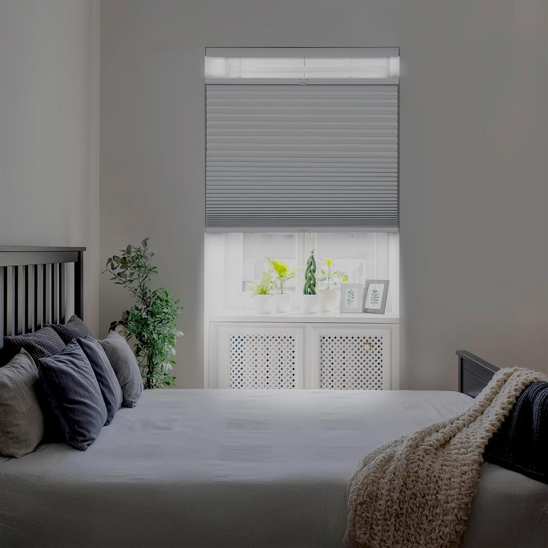 DEZ FURNISHINGS Cordless1.5 Blackout Top Down Bottom Up Cellular Shade, Energy Saver, 27" W x 48" H, White