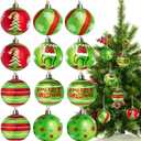 12Pcs Christmas Balls Tree Decorations, 2.4inch Plastic Shatterproof Glitter Hanging Ornaments for Christmas Tree Home Kitchen Office Indoor Xmas Tree Wall Window Fireplace Mantel Decor (Grey Pink White Red Brown)