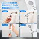 Detachable Handheld Shower Head with Hose - High pressure 5 Functions Showerheads Hand Held Shower Heads,Extra Long 4.7 ft. Stainless Steel Hose and Holder.
