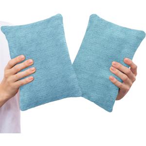 2 Pack Small Pillow, Cooling Memory Foam Mini Pillow 11 X 7 Inches for Sleeping, Travel, Nap and Neck, Knee, Lumbar Support, Tiny Cushion for Pet, Dogs (Blue)