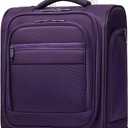 Coolife Underseat Carry On Luggage Suitcase Softside Lightweight Rolling Travel Bag Spinner Suitcase Compact Upright 4 Dual Wheel Bag (purple)