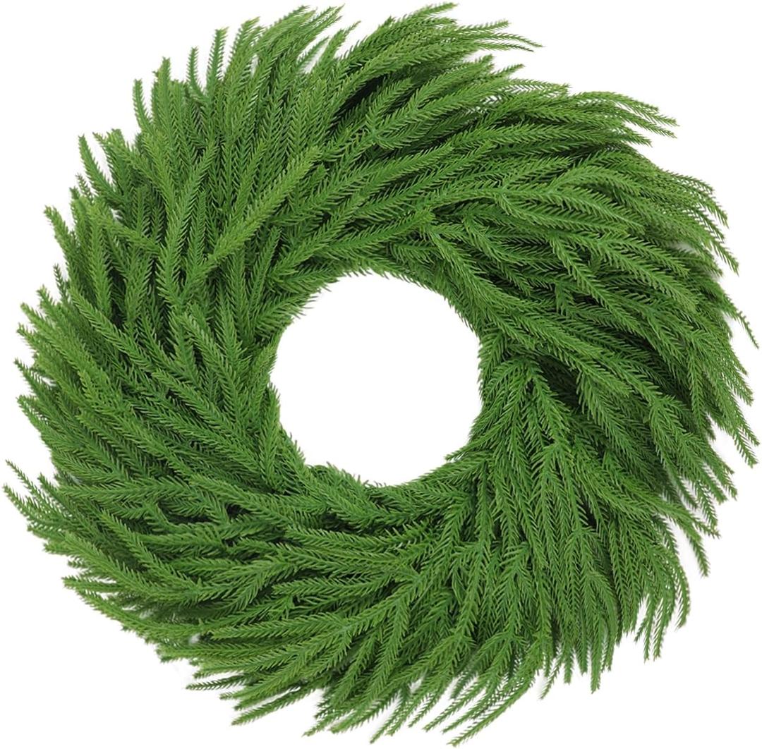 24“ Norfolk Pine Wreath, Christmas Wreaths for Front Door and The Perfect Outdoor Christmas Wreath, Christmas Door Wreath for Christmas Decor Indoor Outdoor Window Wall Decoration