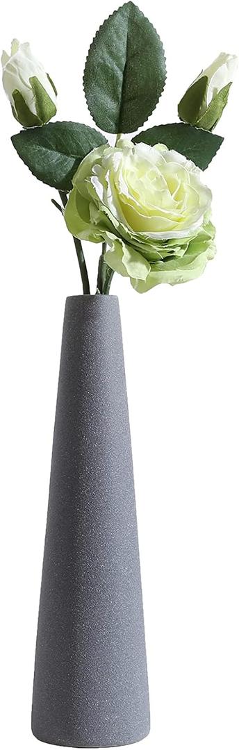 Ceramic Vase, Modern Home Decor Ceramic Vase, Frosted Porcelain Vase, Grey Minimalist Vase,Living Room DecorationIdeal Shelf, Best Decoration. (Grey) (Gray)