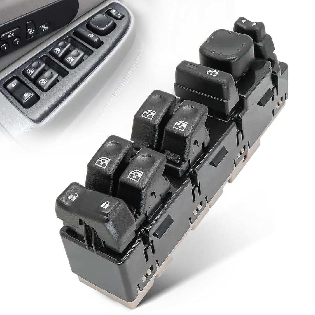Driver Side Master Power Window Switch Compatible with 2003-2007 GMC Sierra 1500 2500 3500, Chevy Tahoe Suburban Silverado 1500 2500 3500, Power Window Switch Driver Side Replace 15883323, DWS-220